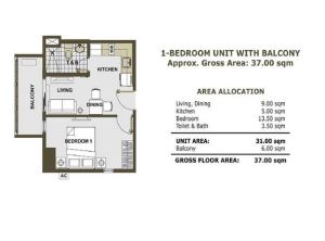 1Br with balcony 37sqm
